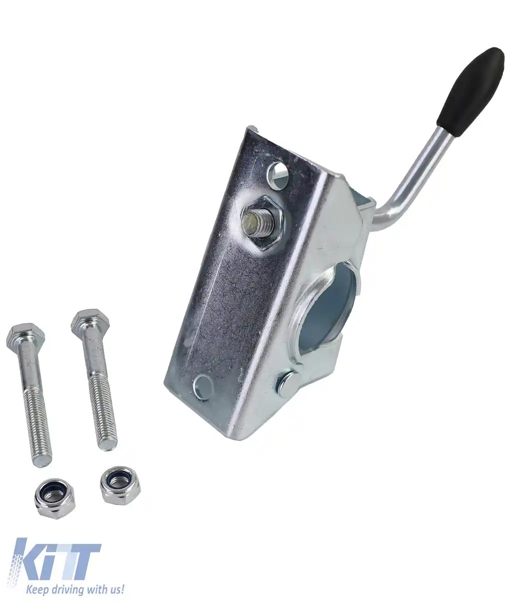 Roata de suport pentru remorcă 150KG Ø48mm inclusiv șuruburi de montare cu suport de clemă-image-6192553