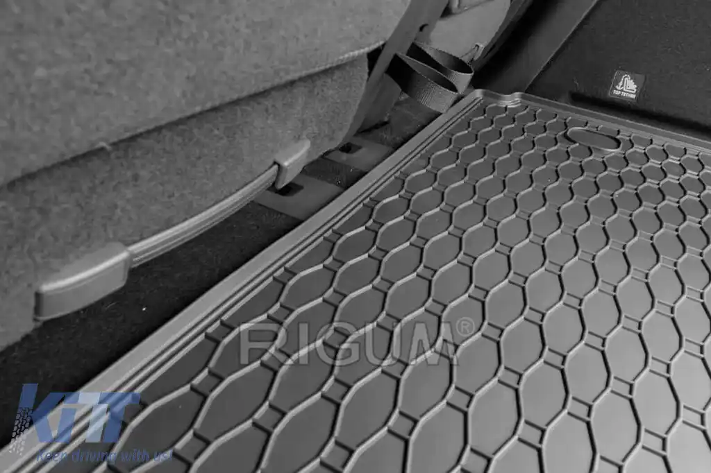 Rubber trunk mat by Rigum for Volkswagen Caddy 5 seats after 2021, Ford Tourneo Connect 5 seats after 2022, black-image-6225814