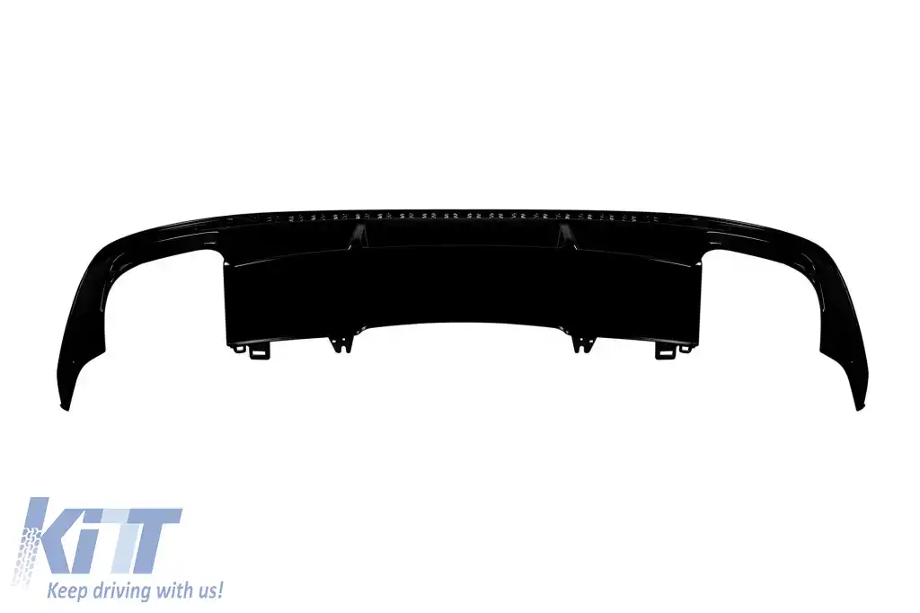 S4 type diffuser suitable for rear S line bumper on Audi A4 sedan, wagon 2020-2022, black lacquer -oo--oo--image-6261049