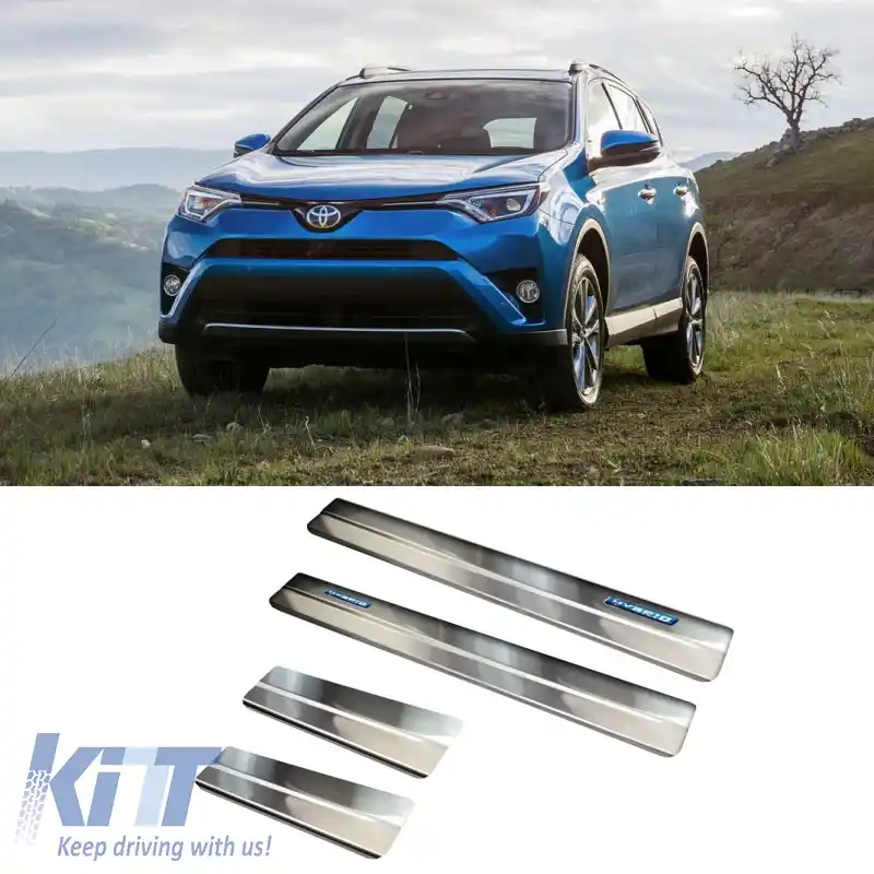 Sârme decorative pentru uși interioare potrivite pentru Toyota Rav4 16-18 / Toyota C-HR 2016+ Hybrid Crom 4 buc.-image-6305416