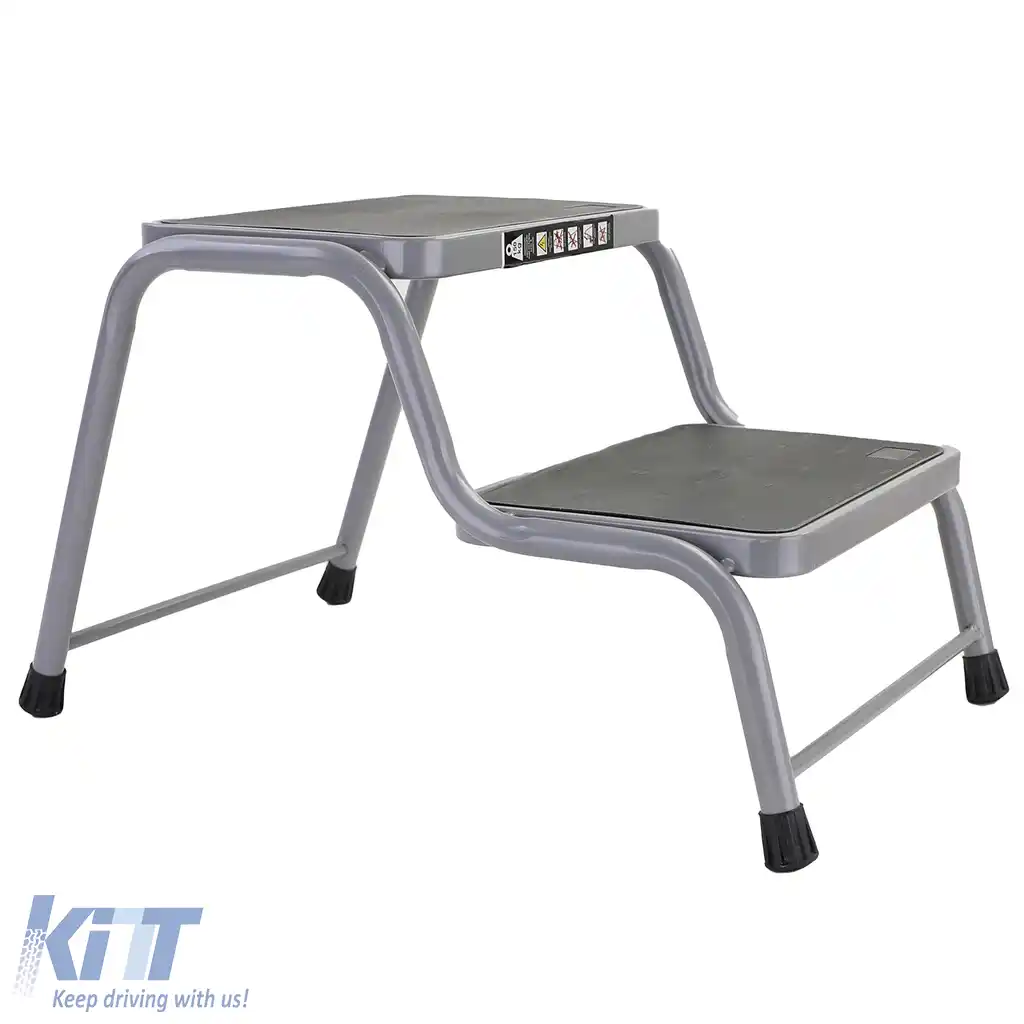 Scară dublă pentru caravană, platformă cu 2 trepte, încărcabilă până la 150kg-image-6204224