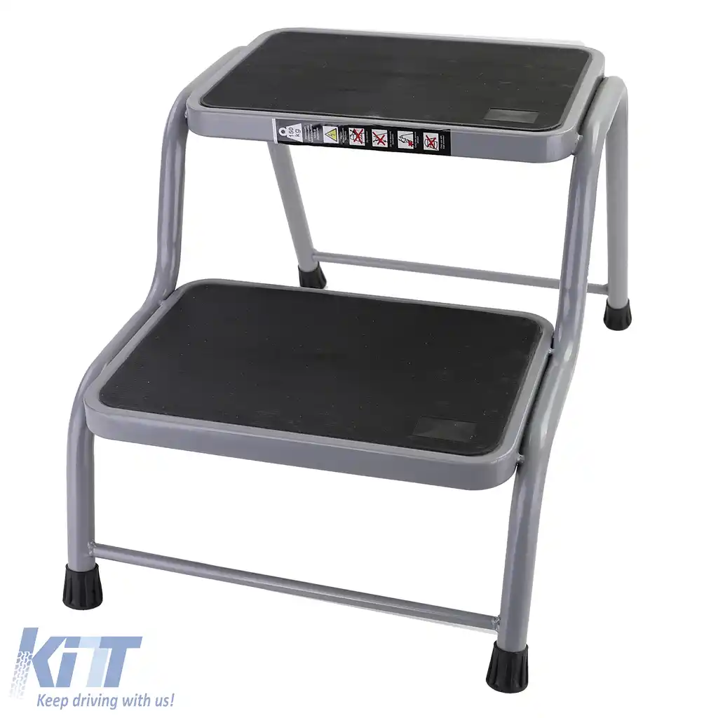 Scară dublă pentru caravană, platformă cu 2 trepte, încărcabilă până la 150kg-image-6204229