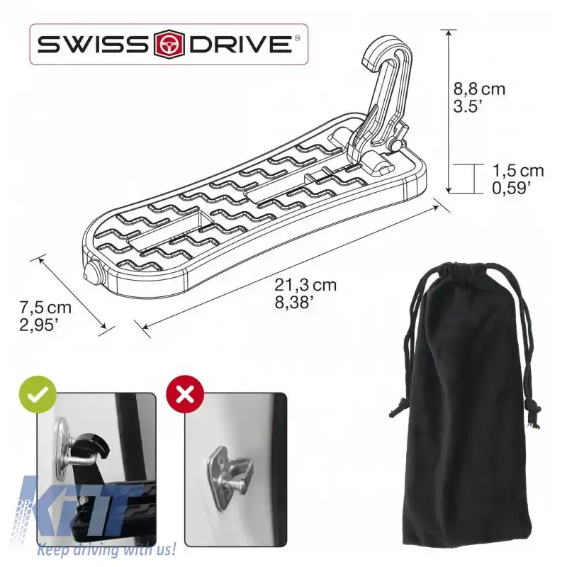 Scara de ușă potrivită pentru acces ușor la suportul de acoperiș & ciocan de siguranță 2 în 1 Swiss Drive EPA0215-image-6314285