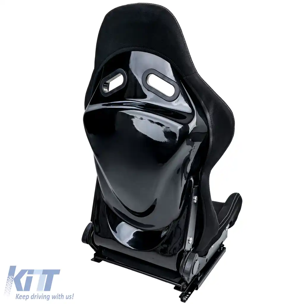 Scaun sport Hardcover Negru cu cusături gri, potrivit pentru SimRig-image-6210380