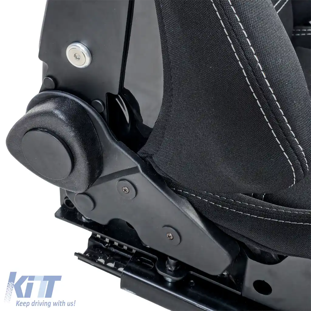 Scaun sport Hardcover Negru cu cusături gri, potrivit pentru SimRig-image-6210384