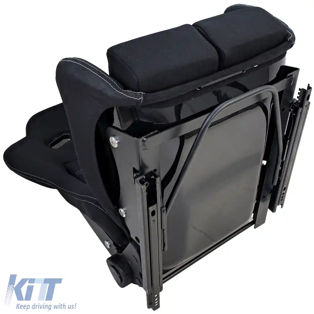 Scaun sport Hardcover Negru cu cusături gri, potrivit pentru SimRig-image-6210386