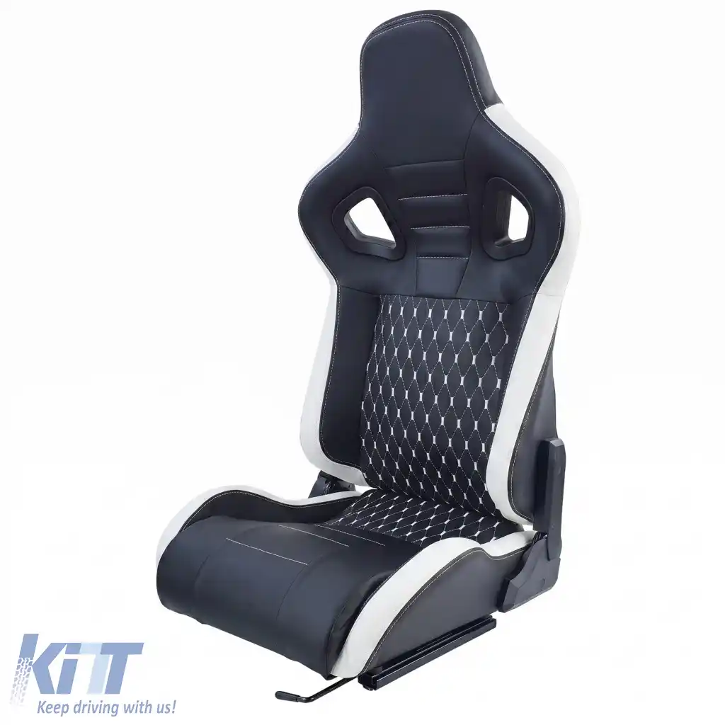 Scaun sport Route Negru Alb Sim Rig Racing Scaun de simulare de curse-image-6327304