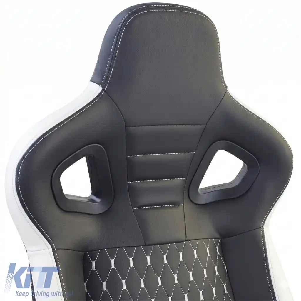 Scaun sport Route Negru Alb Sim Rig Racing Scaun de simulare de curse-image-6327306