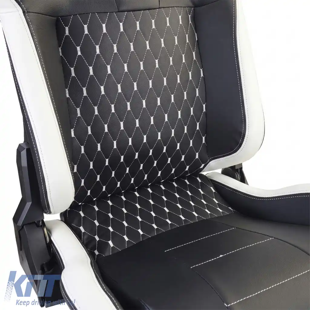 Scaun sport Route Negru Alb Sim Rig Racing Scaun de simulare de curse-image-6327307