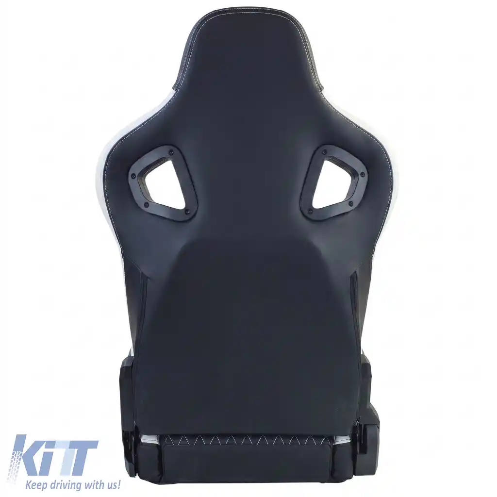 Scaun sport Route Negru Alb Sim Rig Racing Scaun de simulare de curse-image-6327311