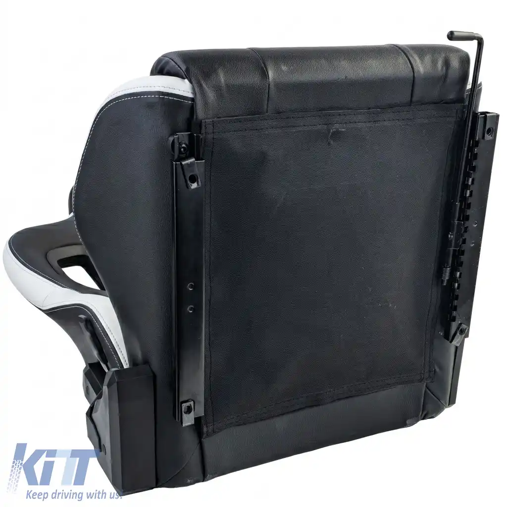 Scaun sport Route Negru Alb Sim Rig Racing Scaun de simulare de curse-image-6327312