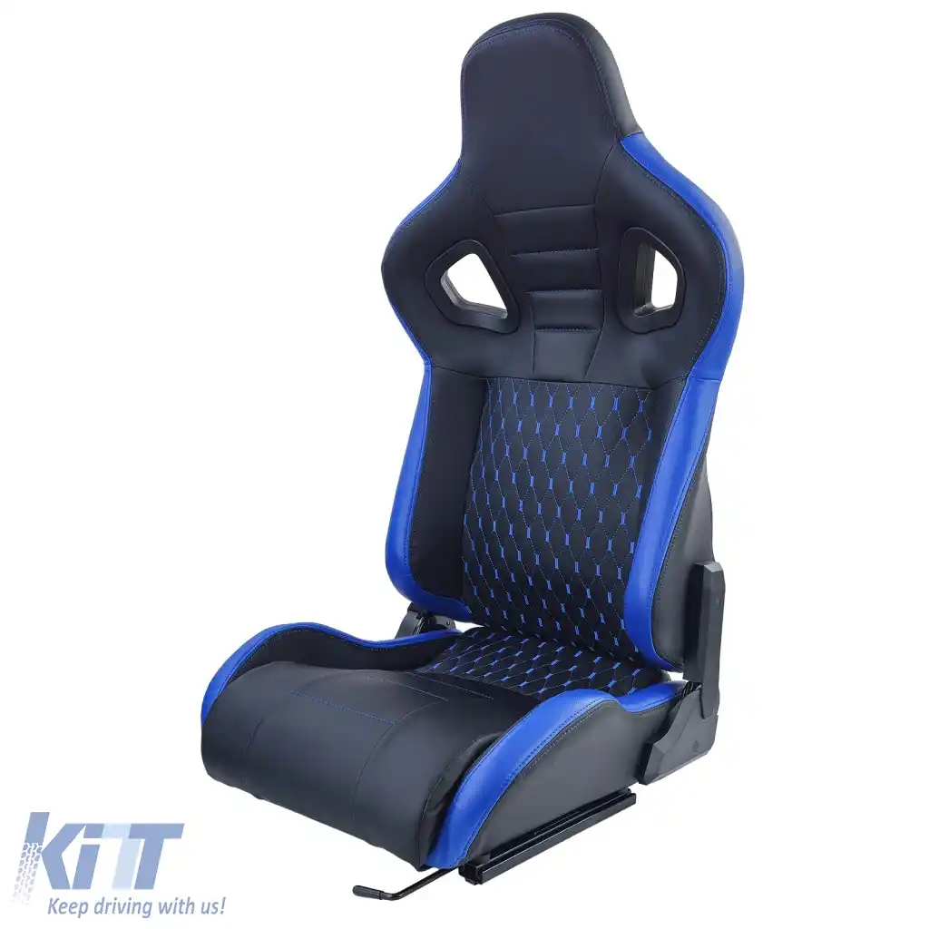 Scaun sport Route Negru Albastru Sim Rig Racing Scaun Simulator de Curse-image-6327376