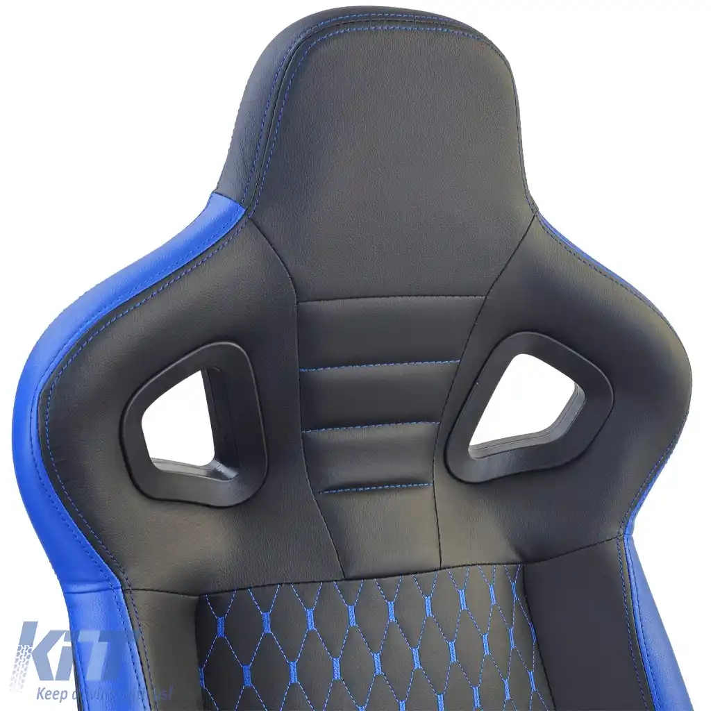 Scaun sport Route Negru Albastru Sim Rig Racing Scaun Simulator de Curse-image-6327378