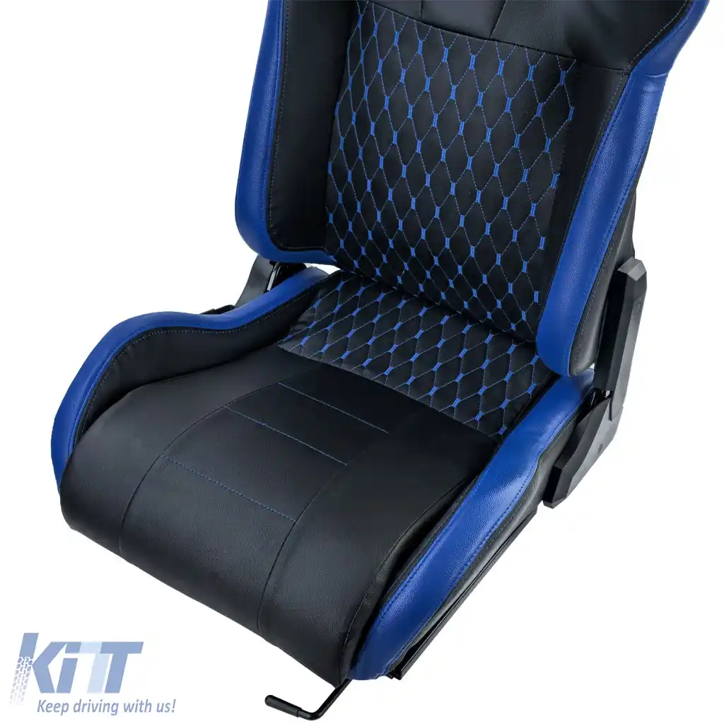 Scaun sport Route Negru Albastru Sim Rig Racing Scaun Simulator de Curse-image-6327381