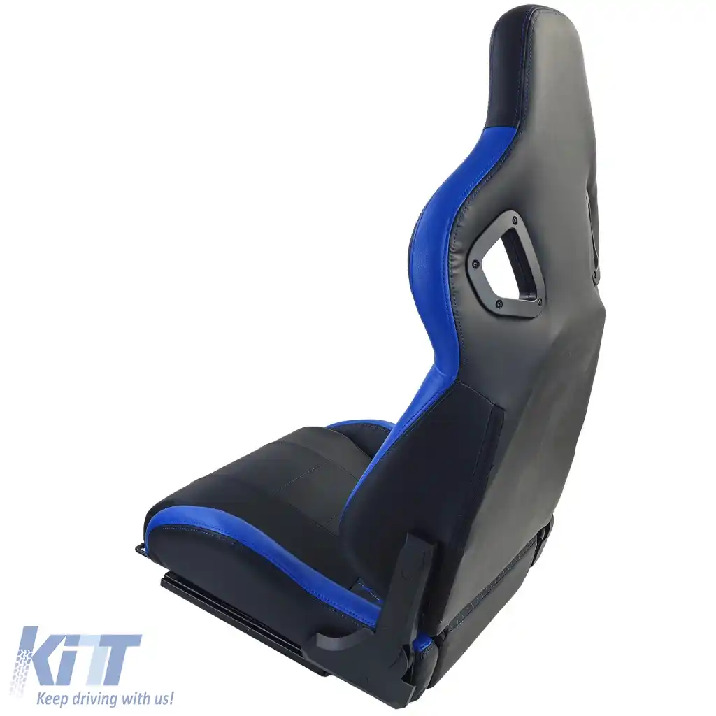Scaun sport Route Negru Albastru Sim Rig Racing Scaun Simulator de Curse-image-6327382