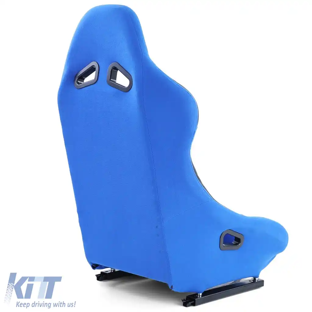 Scaun sport tip bucket Race1 cu șine, țesătură albastră-image-6278702