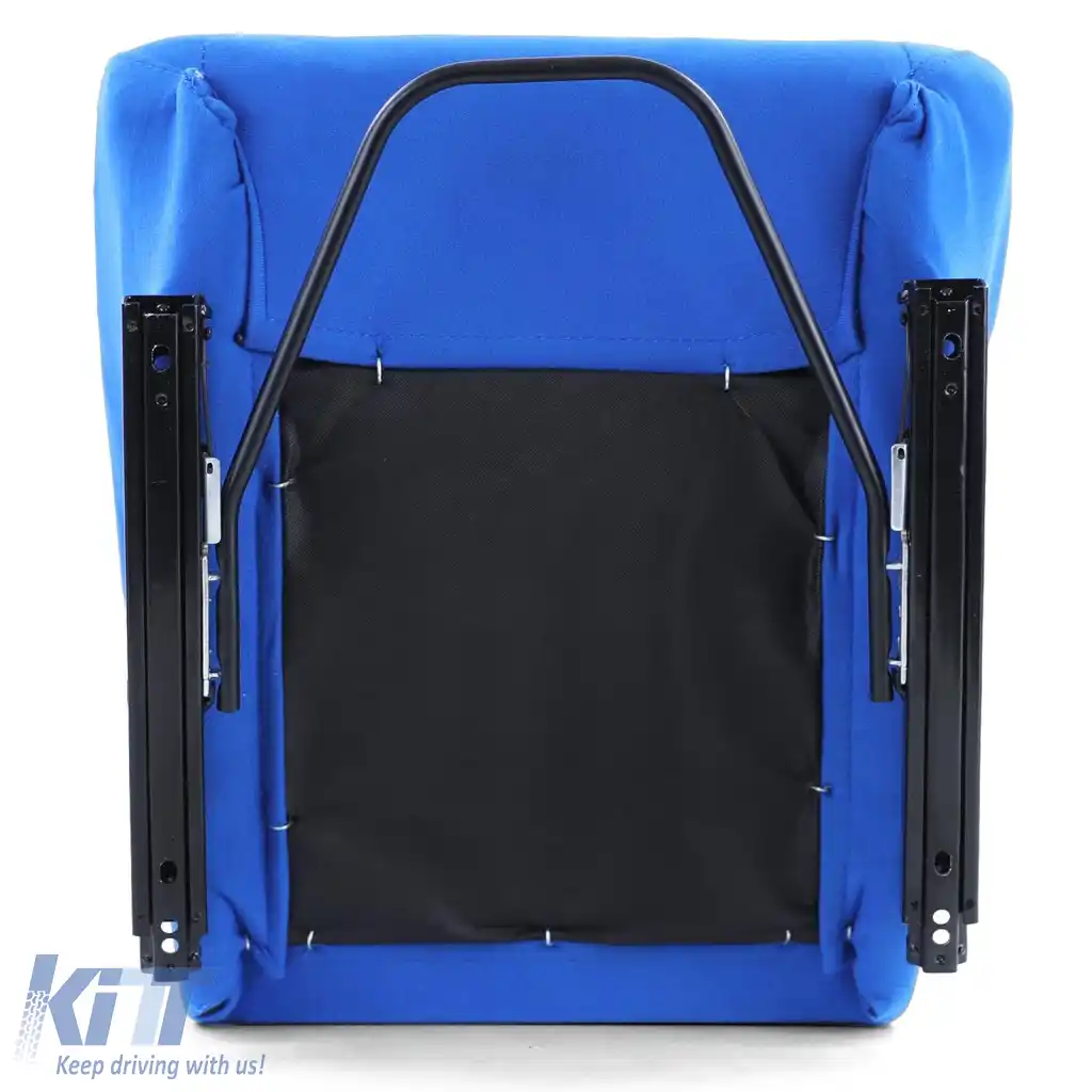 Scaun sport tip bucket Race1 cu șine, țesătură albastră-image-6278706