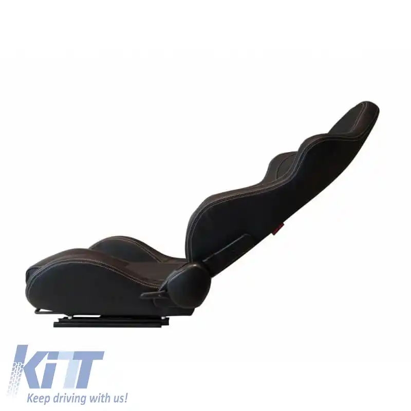 Scaune Bucket Apollo Sport PVC Negru Cu Cusături Albe Pereche 2 Buc-image-6293538