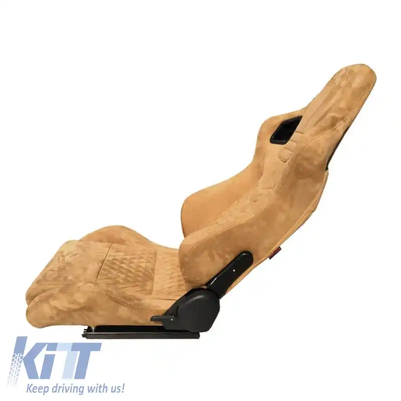 Scaune Bucket RS Suede Alcantara Bej Cu Cusături Încrucișate Bej Pachet 2 Buc.-image-6293621