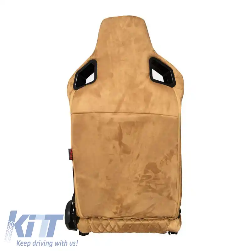 Scaune Bucket RS Suede Alcantara Bej Cu Cusături Încrucișate Bej Pachet 2 Buc.-image-6293628