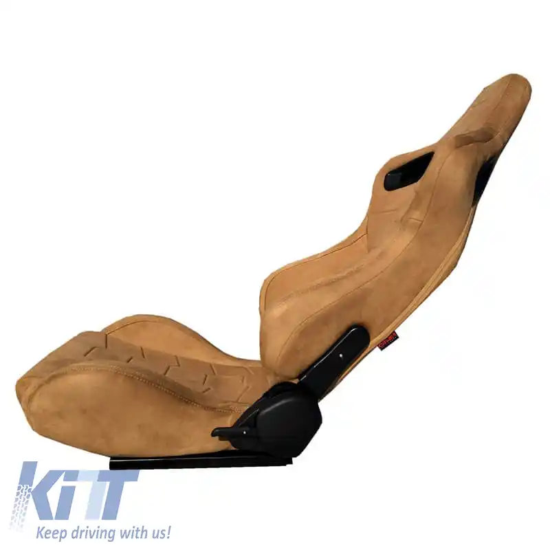 Scaune tip bucket potrivite pentru R8 Suede Alcantara Bej, pereche 2 buc.-image-6293611