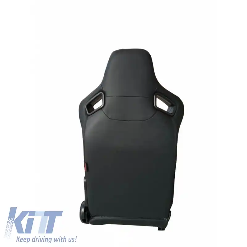 Scaune Tip Bucket R8 PVC Negru Cu Cusături Albe Pereche 2 Buc-image-6293563