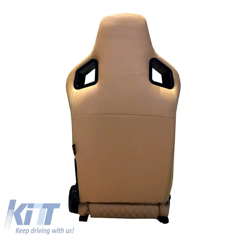 Scaune Tip Bucket RS Pvc Bej Cu Cusături Bej Încrucișate Pachet 2 Piese-image-6293639