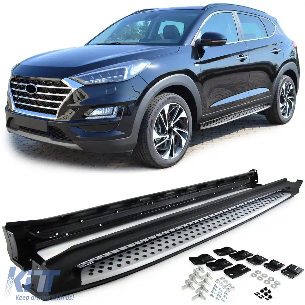 Scărițe laterale din aluminiu pentru protecția flancurilor stil OE, potrivite pentru Hyundai Tucson TL 2015-2020