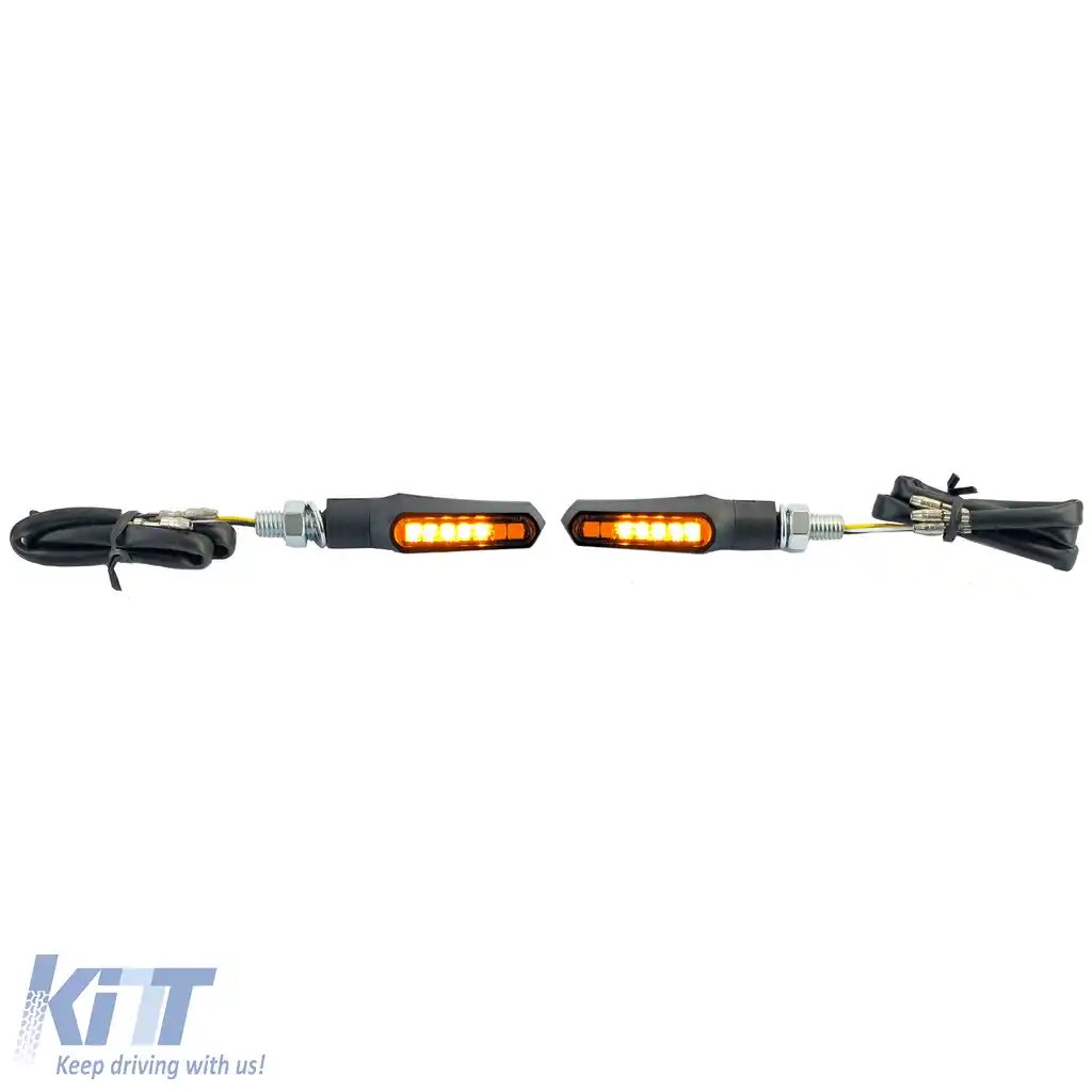 Semnale de direcție LED Mini pentru motocicletă și lumină de poziție Shark Black Smoke cu E-Mark