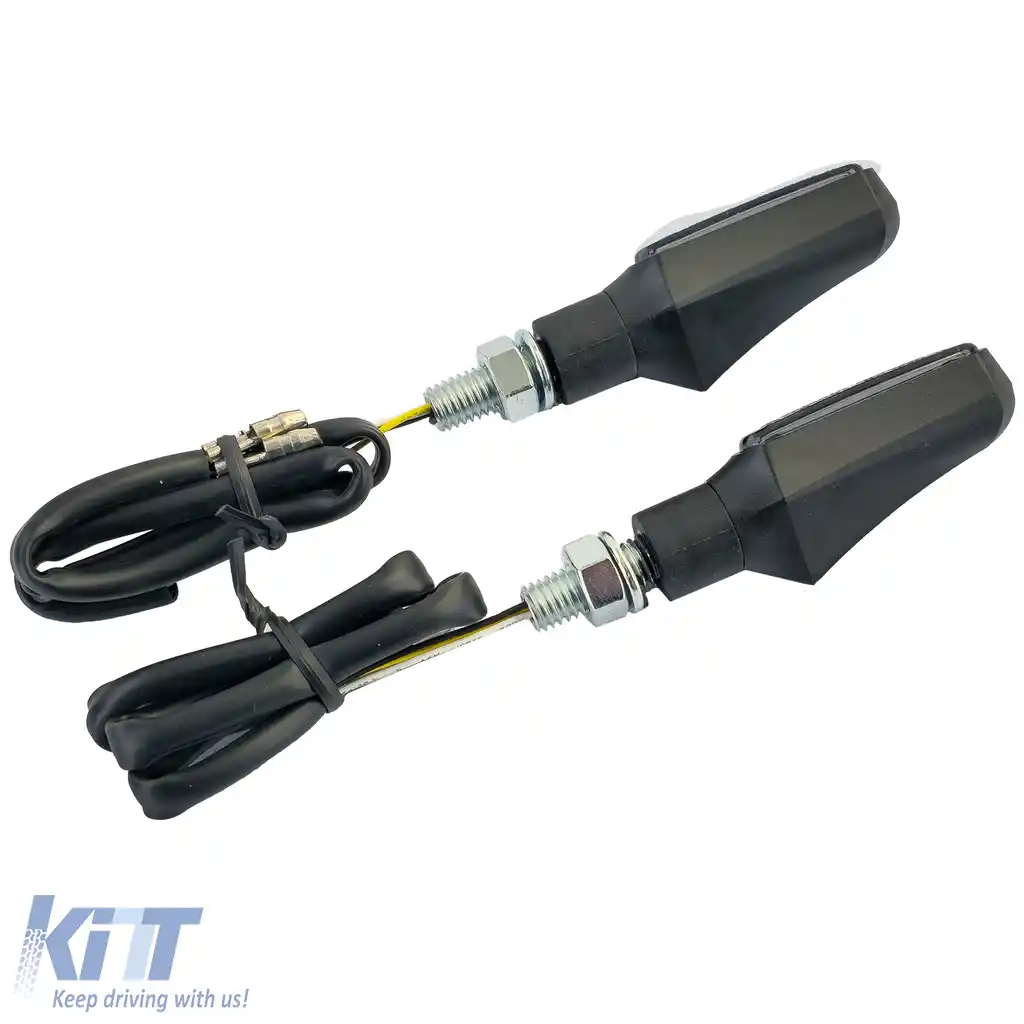 Semnale de direcție LED Mini pentru motocicletă și lumină de poziție Shark Black Smoke cu E-Mark-image-6258862