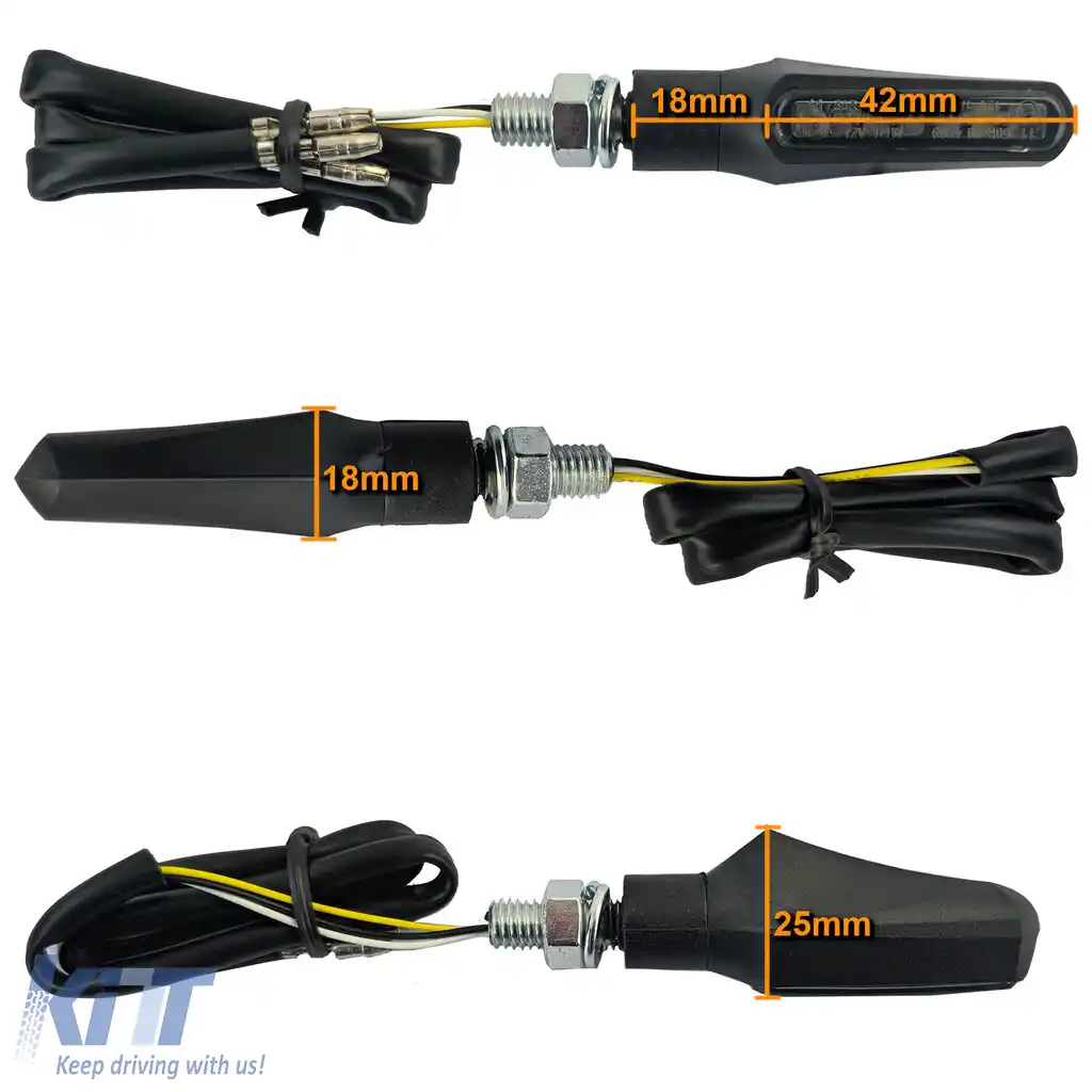 Semnale de direcție LED Mini pentru motocicletă și lumină de poziție Shark Black Smoke cu E-Mark-image-6258863