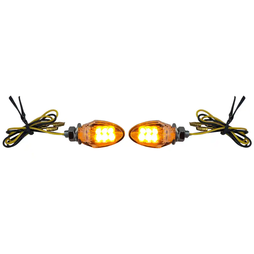 Semnale de direcție LED mini pentru motocicletă, stil personalizat Drop, indicatoare mini cromate cu E-Mark