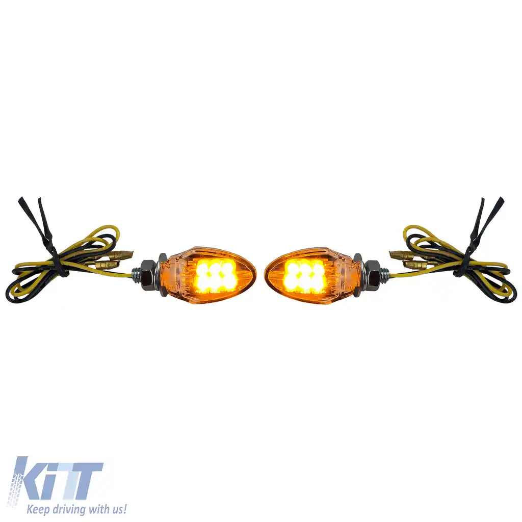 Semnale de direcție LED mini pentru motocicletă, stil personalizat Drop, indicatoare mini cromate cu E-Mark
