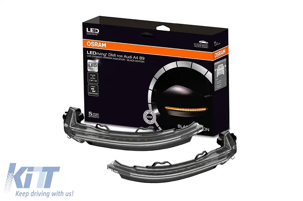 Semnale de întoarcere dinamice LED fumurii potrivite pentru Audi A4 B9, A5 F5 după 2016