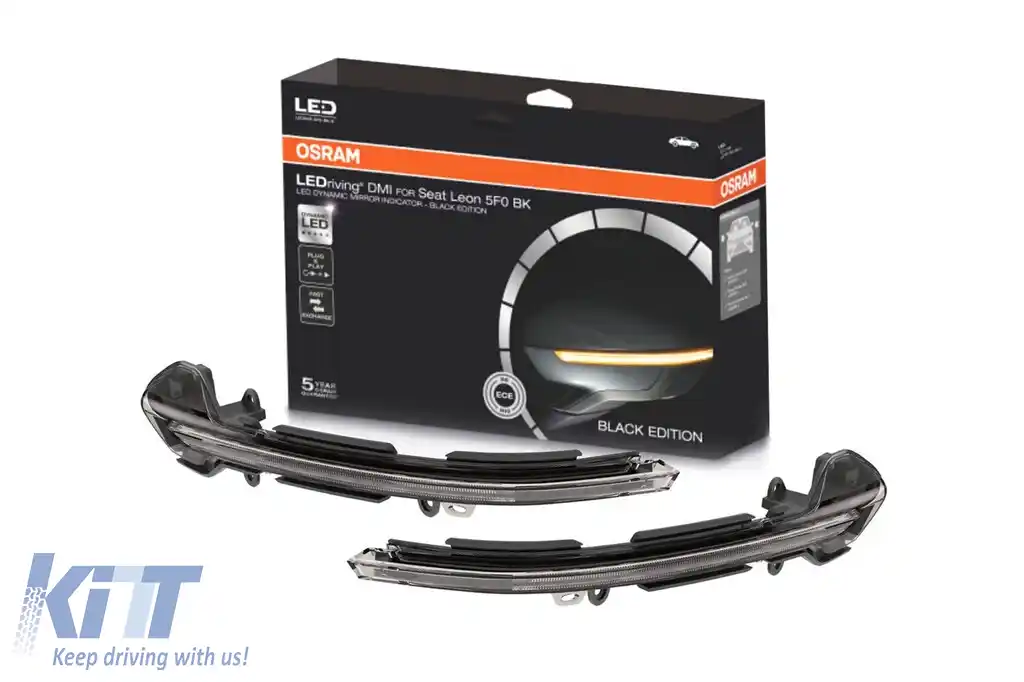 Semnale de întoarcere dinamice LED fumurii, potrivite pentru oglinzi pe Seat Leon 2012-2020, Arona, Ibiza după 2017