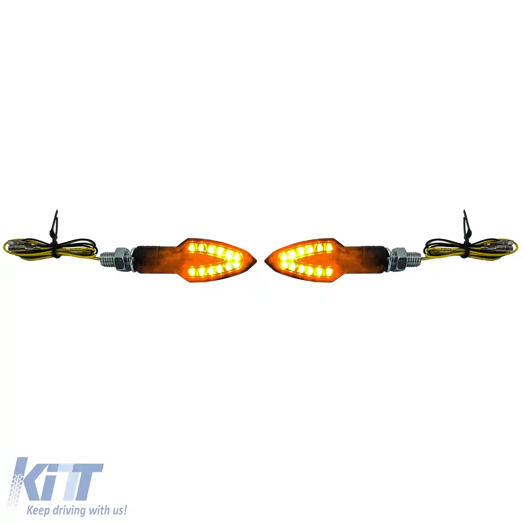 Semnale de întoarcere LED Mini pentru motociclete Universale Mini Indicatori Fum Negru cu E-Mark