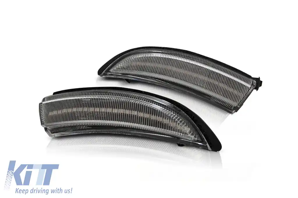Semnale LED de tunning potrivite pentru oglinzile laterale ale Ford Fiesta 2013-2016 cu bază cromată