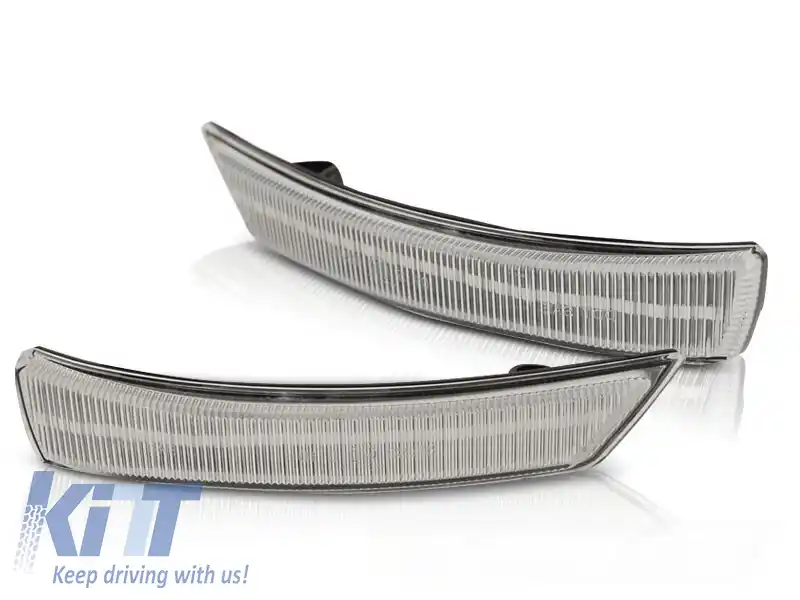 Semnale LED de tunning potrivite pentru oglinzile laterale ale Ford Focus 2008-2018, Mondeo 2010-2014 cu bază cromată