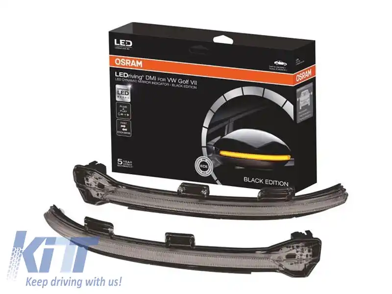 Semnale LED dinamice fumurii potrivite pentru oglinzi pe VW Golf 7 2012-2016, Golf 7.5 după 2017, Touran după 2015