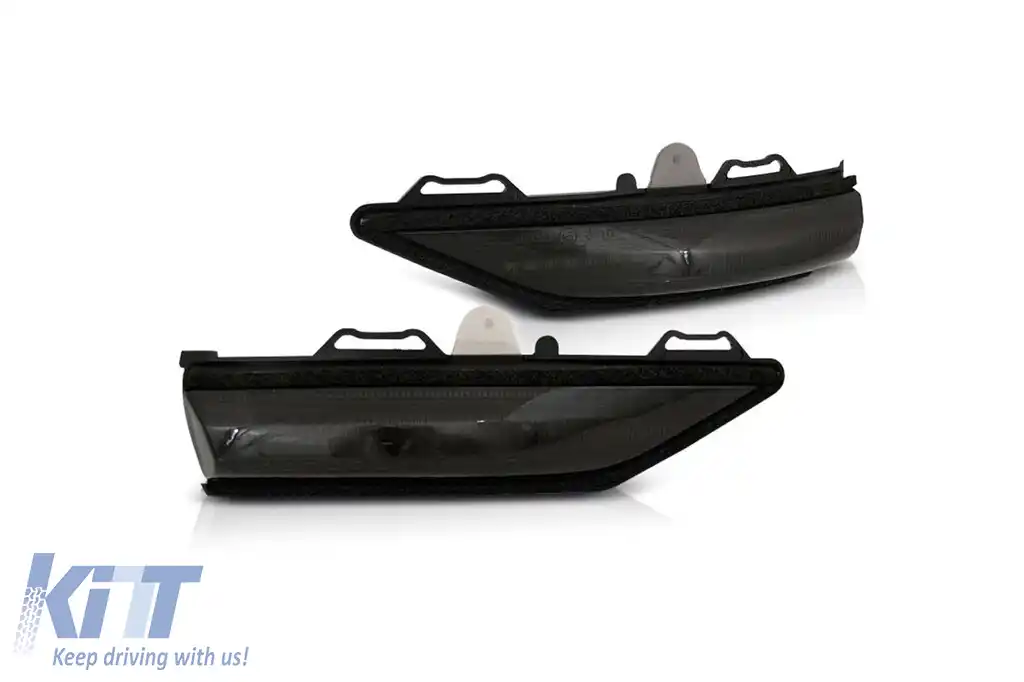 Semnale LED potrivite pentru oglinzile laterale ale Ford Fiesta hatchback după 2017 cu 3 sau 5 uși, cu bază neagră