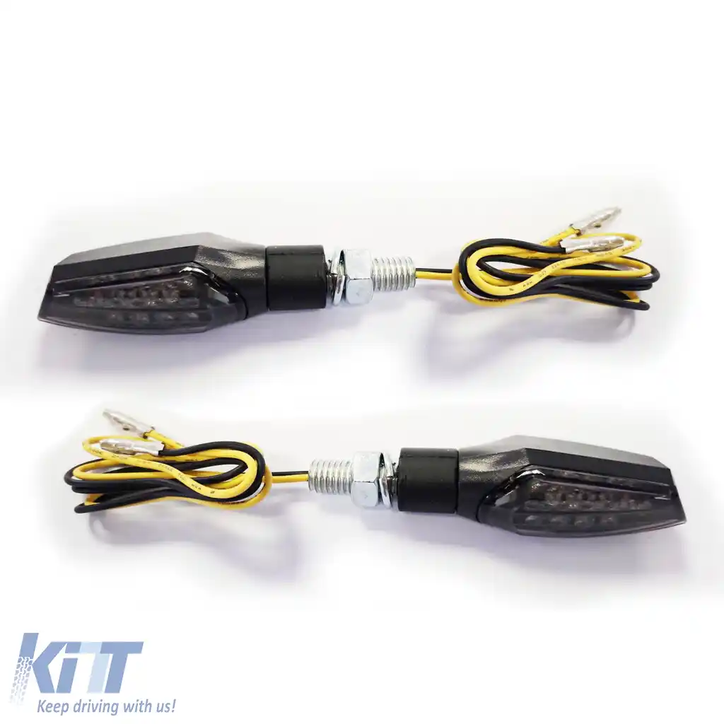 Semnale LED universale pentru motociclete PROTECH fum cu marcaj E