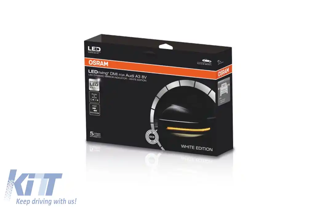 Semnalizatoare dinamice LED cromate Osram potrivite pentru oglinzile Audi A3 2013-2018-image-6152246