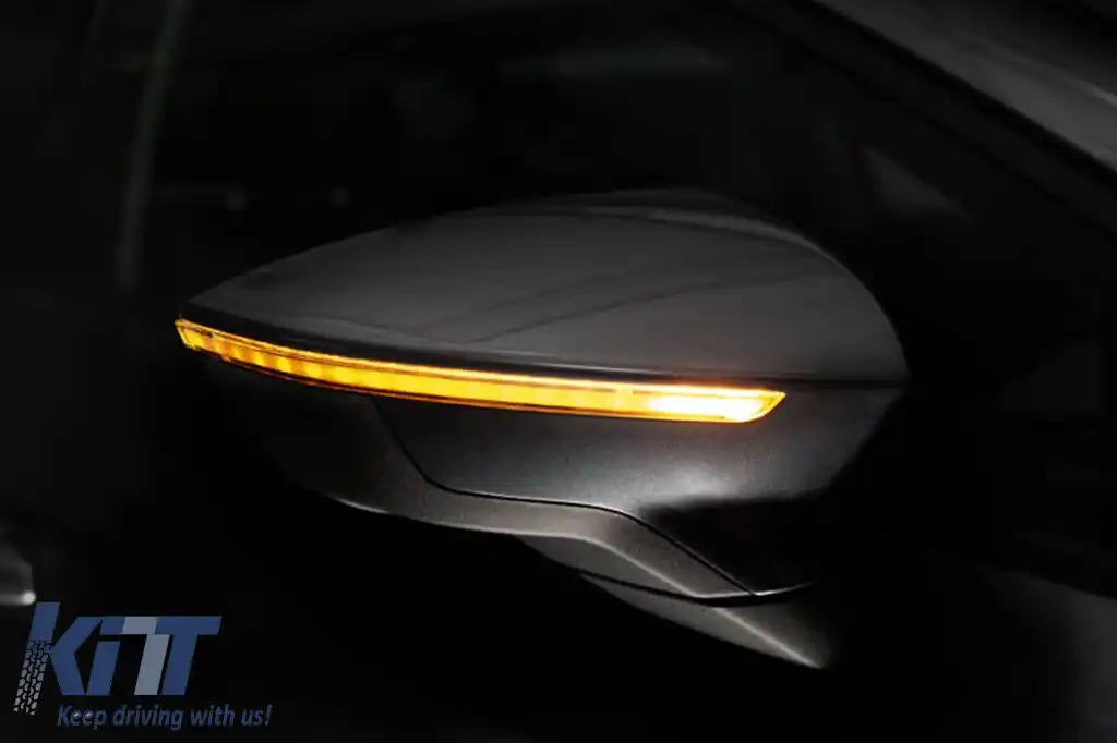 Semnalizatoare dinamice LED cromate potrivite pentru oglinzi pe Seat Leon 2012-2020, Arona, Ibiza după 2017-image-6238302