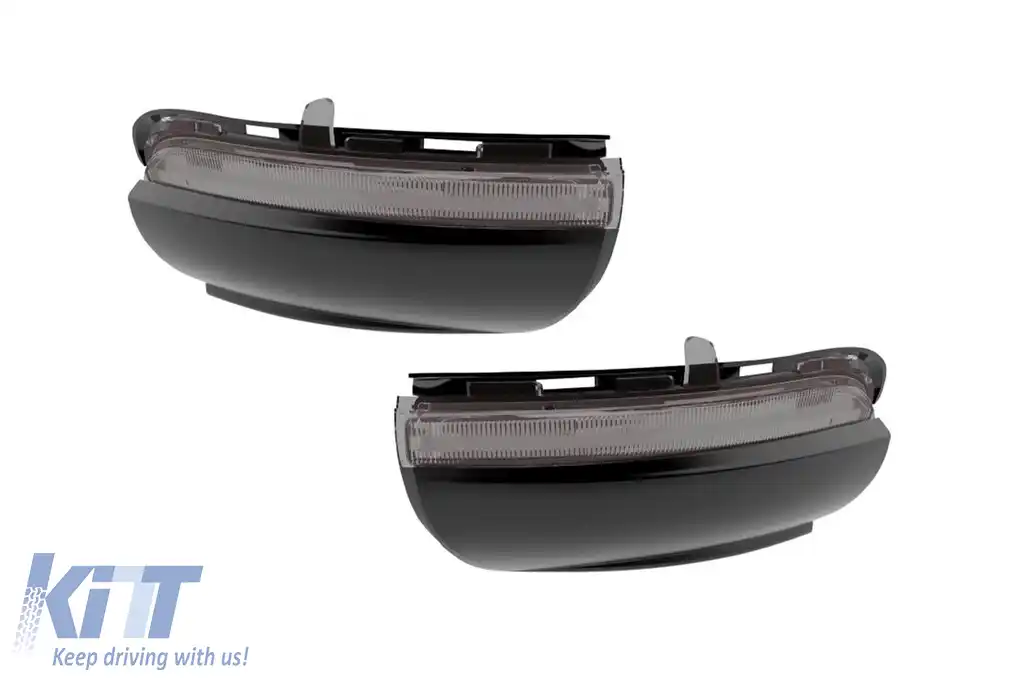 Semnalizatoare dinamice LED fumurii potrivite pentru oglinzile VW Golf 6 2008-2013, Touran 2010-2015-image-6238316