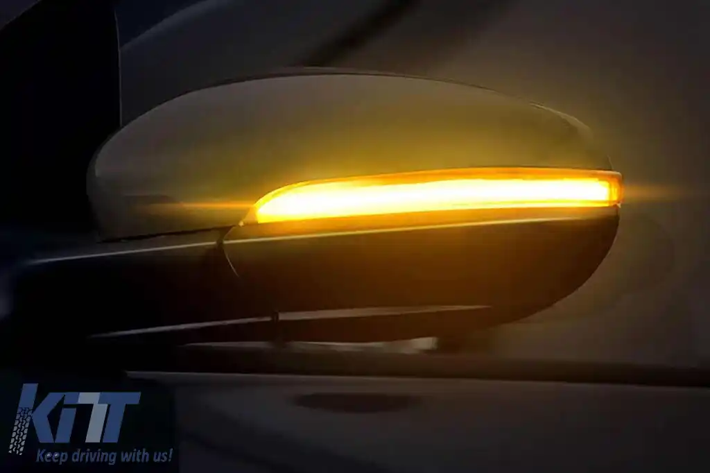 Semnalizatoare dinamice LED fumurii potrivite pentru oglinzile VW Golf 6 2008-2013, Touran 2010-2015-image-6238321