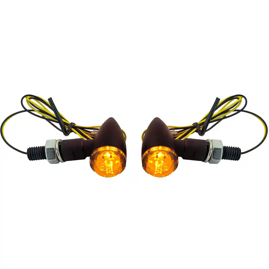 Semnalizator LED Mini pentru motocicletă Bullet din aluminiu Mini Indicator Negru cu E-Mark