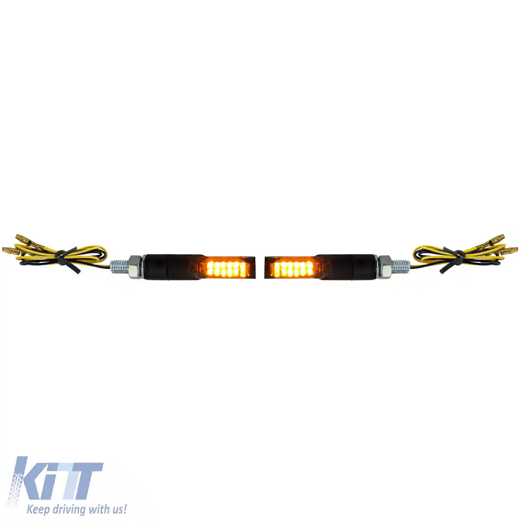 Semnalizator LED Mini pentru motocicletă, cu șurub, negru, fumuriu, universal, cu E-Mark