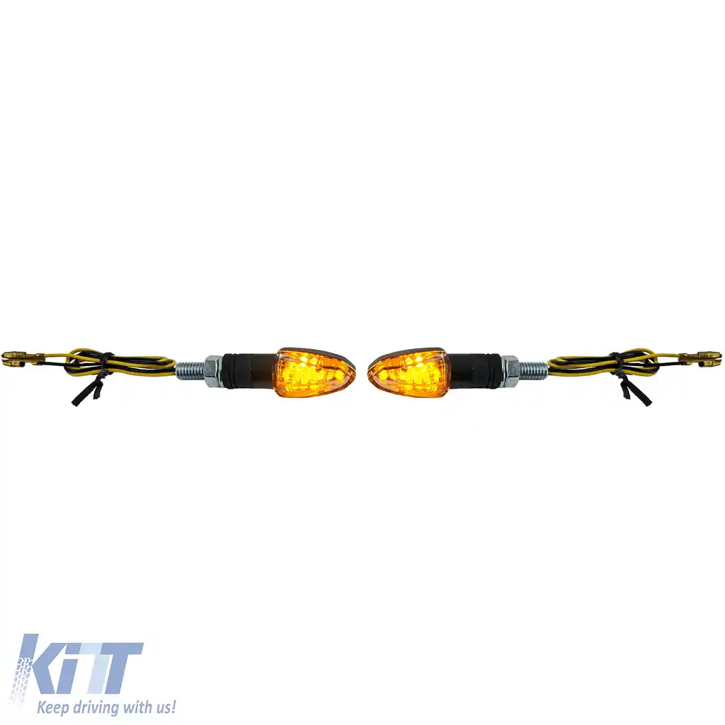 Semnalizator LED Mini pentru motocicletă LIZZARD cu lentilă clară neagră Mini Indicator cu E-Mark