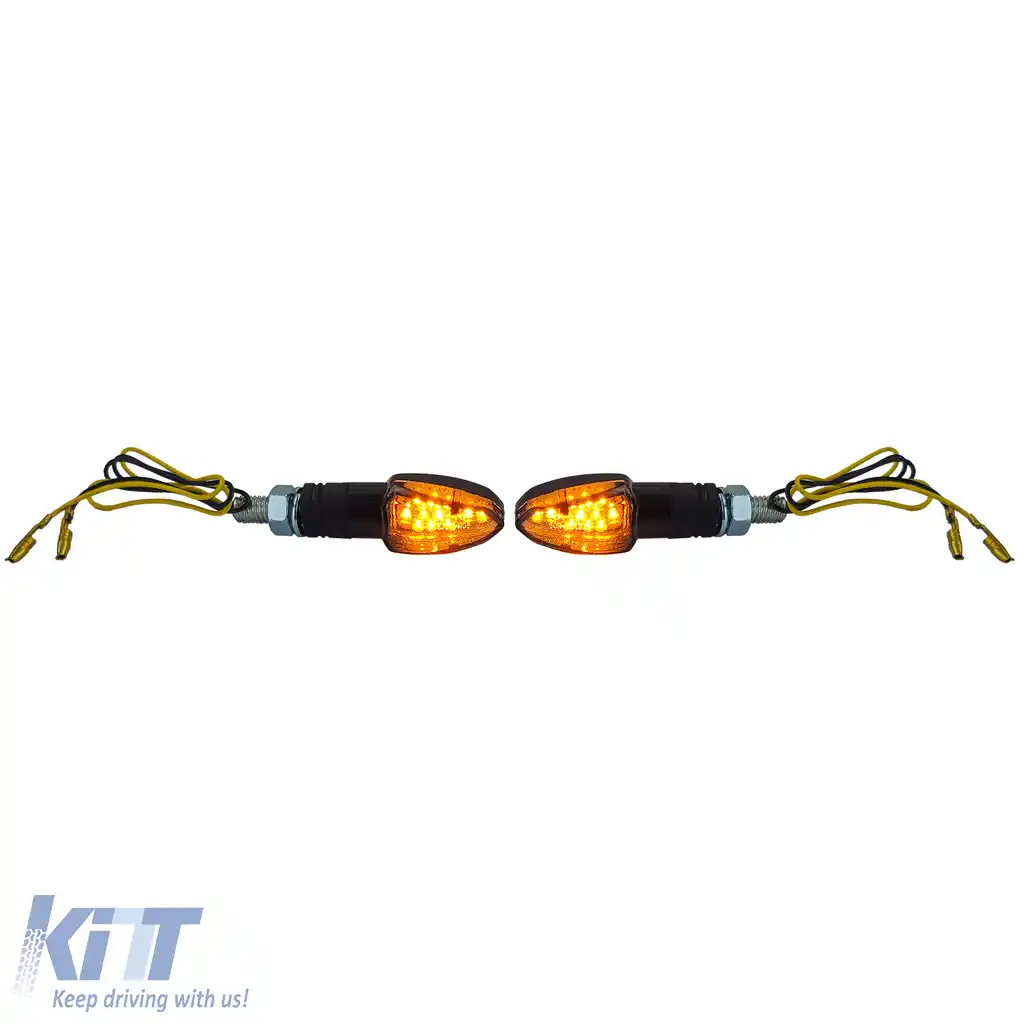 Semnalizator LED Mini pentru motocicletă LIZZARD Sticlă fumurie neagră Mini Indicator + E-Mark