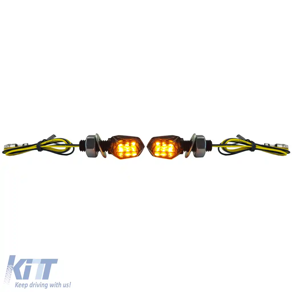 Semnalizator LED Mini pentru motocicletă, mic, negru, indicator universal cu E-Mark